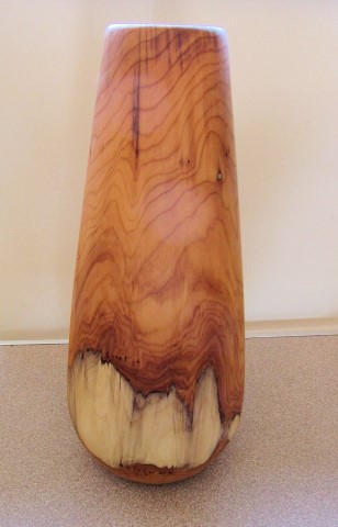 Tall yew vase by Paul Hunt